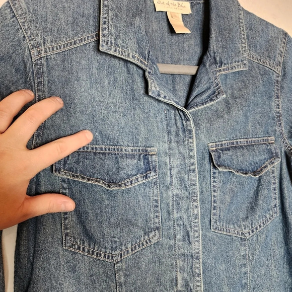 J. Jill Out of the blue denim mini dress tunic.  L/S button front. Size XS - Picture 14 of 14